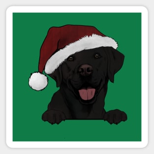 Merry Christmas Black Lab Sticker